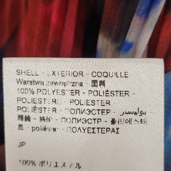 ❤️DESIGUAL Blue red mandala tie dyed pleated long sleeve blouse - Picture 5 of 6